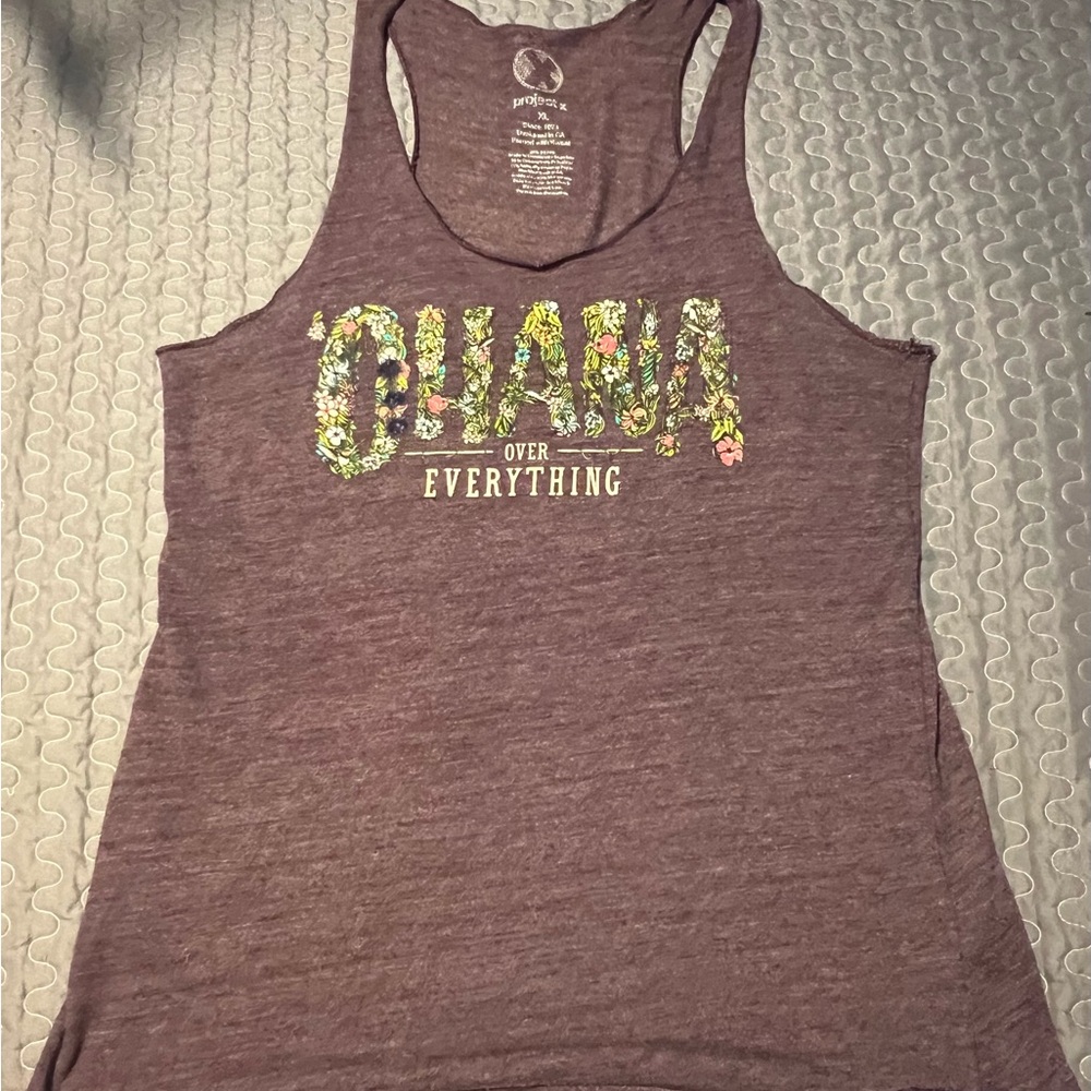 Prana Plum Floral 'Oahu Over Everything' Racerback Tank